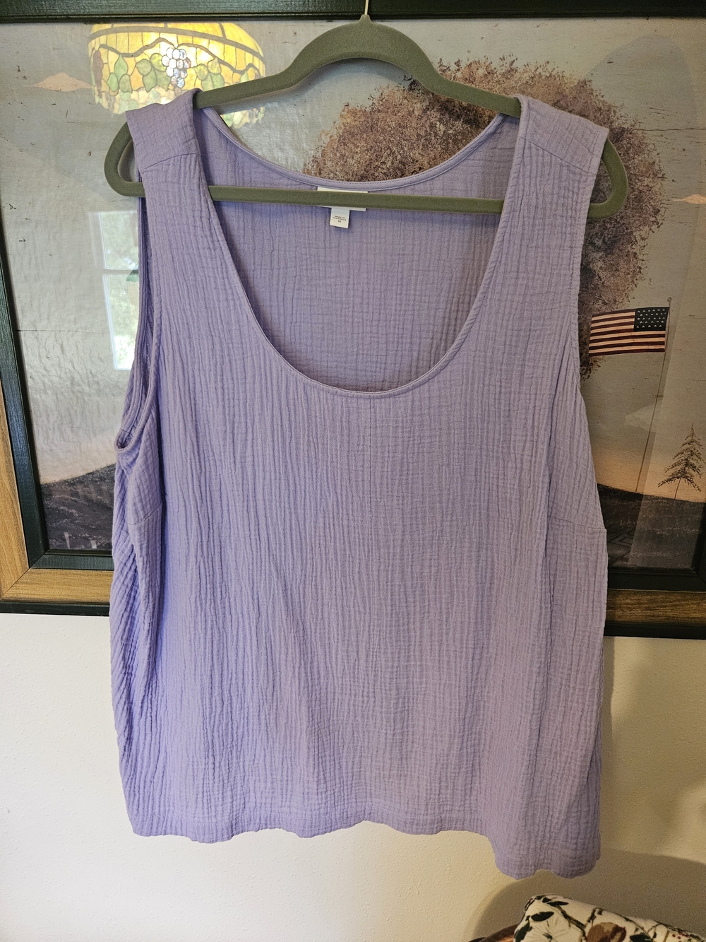J. Jill Lavender Crinkled Scoop Neck Tank